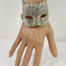 New Women Gold Metal Cat Head Cuff Bracelet Fashion Jewelry Silver Rhinestones