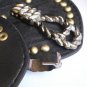 NEW WOMEN ELASTIC SILVER BLACK FAUX LEATHER MOROCCAN FASHION BELT 28"-36" S / M