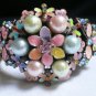 NEW WOMEN RUSTY METAL CUFF WIDE DRESSY BRACELET BEAD FLOWER BUTTERFLY RHINESTONE