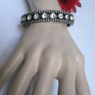 NEW WOMEN BLACK METAL CLASSIC BRACELET BIG SILVER RHINESTONE FASHIONABLE DESIGN