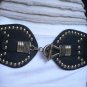 NEW WOMEN ELASTIC HIP WAIST BLACK FAUX LEATHER MOROCCAN FASHION BELT 28"-36" S/M