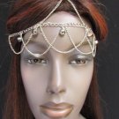 NEW WOMEN SILVER METAL BODY HEAD CHAIN HAIR BEADS WAVES FRONTAL FOREHEAD FASHION