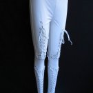 NEW WOMEN OFF WHITE FASHION LEGGINGS TIGHTS PANTS TIES STITCHES SIZE 32 SMALL