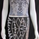 NEW WOMEN BLACK SILVER SEQUINS SEXY PARTY FASHION MINI SKIRT ELASTIC SIZE LARGE