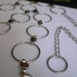 NEW WOMEN SILVER METAL ROUND RINGS CHAINS BROWN STONES FASHION BELT 28"-41" S-XL
