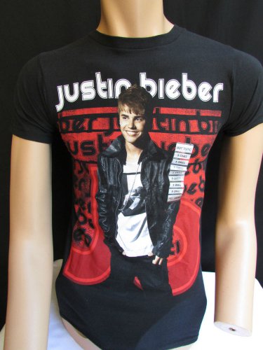 NEW HOT TOPIC MEN BLACK BIEBER HOT SPOT LIGHT T-SHIRT SHORT SLEEVES CREW NECK XS