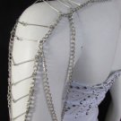 NEW WOMEN SILVER ONE SIDE SHOULDER METAL BODY CHAIN FASHION JEWELRY M.J. STYLE