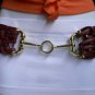 NEW WOMEN WIDE RED FAUX LEATHER FASHION BELT GOLD HOOK RING BUCKLE 32"-40" M-XL