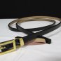 New Banana Republic Women Thin Faux Leather Fashion Belt Black Purple Medium