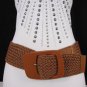 New Women Brown Braided Hip Waist Fashion Belt Big Retro Buckle 28"-34" S / M