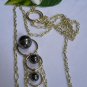 NEW WOMEN GOLD METAL CHAINS 3 PEWTER BALLS BODY CHAIN LONG FASHION JEWELRY