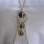 NEW WOMEN GOLD METAL CHAINS 3 PEWTER BALLS BODY CHAIN LONG FASHION JEWELRY