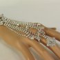 New Women Silver Rhinestones Slave Ring Fashion Bracelet Long Metal Hand Chains