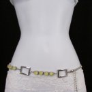 New Women Silver Metal Chains Fashion Belt Multi Big Rhinestones S M L 29"-43"