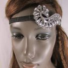 New Women Elastic Head Band Fashion Jewelry Seashell Silver Rhinestones Pendant
