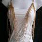 N. WOMEN GOLD FRONT MULTI LAYERS CHAINS LONG WAVES METAL BODY JEWELRY NECKLACE