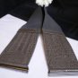 NEW WOMEN WIDE DARK GRAY FAUX LEATHER CROCODILE STAMP BELT PEWTER 24"- 32" XXS-M