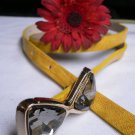 NEW WOMEN SUMMER YELLOW THIN FASHION CROC BELT CRYSTALS BOW BUCKLE 27"-37" S/M/L