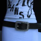 NEW WOMEN FLOWERS RHINESTONES BLACK MOROCCAN BEADS FASHION BELT 29"-33" SMALL