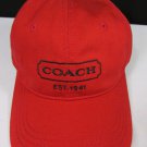 NEW COACH MEN WOMEN RED FASHION CAP CANVAS HAT BASEBALL ONE SIZE F83656