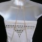 B NEW WOMEN GOLD 3 DROPS METAL BODY CHAIN JEWELRY LONG TRENDY NECKLACE RODEO DR.