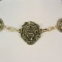 N WOMEN HIP WAIST RUSTY GOLD METAL CHAINS 3 LION HEAD FASHION BELT 26"-40" S M L