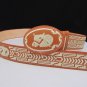 B New Men Western Fashion Leather Belt Brown Rodeo Big Horse Head Oval Buckle 36