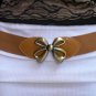 NEW WOMEN ELASTIC HIP WAIST WESTERN BROWN THIN FASHION BELT BOW 26"-40" XS-XL