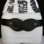 NEW WOMEN ELASTIC HIP HIGH WAIST BLACK FAUX LEATHER FASHION BELT 28"-35" S / M
