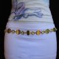 NEW WOMEN GOLD MESH METAL THIN FASHION BELT BIG RHINESTONE CIRCLES 26"-42" XS-XL