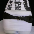 NEW WOMEN HIP WAIST ELASTIC BLACK LONG FASHION BELT METAL BUCKLE 28"-34" S / M