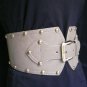 NEW WOMEN HIP WESTERN HIGH WAIST GRAY WIDE GOLD BUCKLE METALS BELT 26"-36" S-L