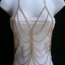 NEW WOMEN GOLD METAL FULL BODY CHAIN SHIRT WAVES 2014 CELEBRITY FASHION JEWELRY