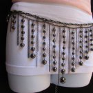 NEW WOMEN RUSTY SILVER FASHION METAL CHAINS FASHION BELT BALLS 27"-45" S M L XL
