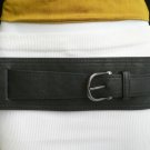 NEW WOMEN HIP ELASTIC FAUX LEATHER BLACK WIDE BAND FASHION BELT FITS 28"-33" S/M