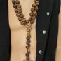 New 40" Extra Long Brown Wood Thick Balls Fashion Necklace Big Cross Pendant