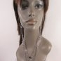New Women 10" Long Pewter Metal Chains Fashion Earrings Connected Necklace Beads