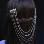 NEW WOMEN SILVER HEAD METAL CROSSES CHAINS FASHION JEWELRY HAIR RHINESTONES PINS