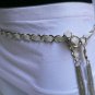 NEW WOMEN HIP WHITE SILVER METAL CHAINS HIGH WAIST THIN CLUBS TIE BELT XS S M L