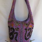 New Women Cross Body Fabric Fashion Messenger Hand India Peace Sign Purple