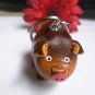 NEW COLLECTOR GENUINE LEATHER KEY CHAIN SMALL CUTE PIG CHANCHO PORK MARRANO