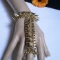 NEW WOMEN GOLD MEATL HAND LINKS CHAIN SPIKES SLAVE BRACELET WRIST RING CONNECTED