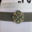 NEW WOMEN HIP WAIST ELASTIC GRAY FASHION BELT BIG BEADS CROSS BUCKLE 29"-36" S/M