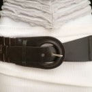 NEW WOMEN HIP ELASTIC FAUX LEATHER DARK BROWN CASUAL FASHION BELT 28"-34" S M