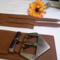 NEW WOMEN WAIST HIP ELASTIC BROWN WIDE FASHION BELT DOUBLE BUCKLES 26-36" XS S M
