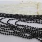 New Women Metal Beads Extra Long 8 Strands Choker Fashion Necklace Black / White