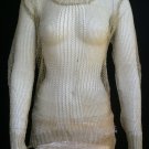 NEW WOMEN METALLIC GOLD KNIT TOP SWEATER FASHION TUNIK LONG SLEEVES BLOUSE LARGE