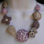 NEW WOMEN LONG NECKLACE EARRINGS SET SUMMER FASHION TROPICAL FLOWERS BEADS