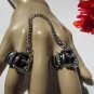 N. WOMEN SILVER BLACK METAL LEOPARD BELT TRENDY FASHION TWO FINGERS RING ELASTIC