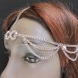 WOMEN SILVER METAL HEAD CHAIN FASHION JEWELRY BIG INFINITY MULTI RHINESTONES